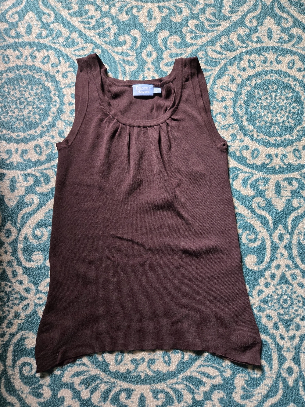 Denver Hayes Dark Brown Sleeveless Knit Tank